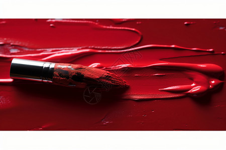 墨水涂抹艺术绘画红色涂料背景