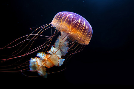 海洋浮游生物水母背景图片