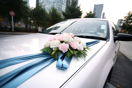 婚庆装饰汽车背景图片