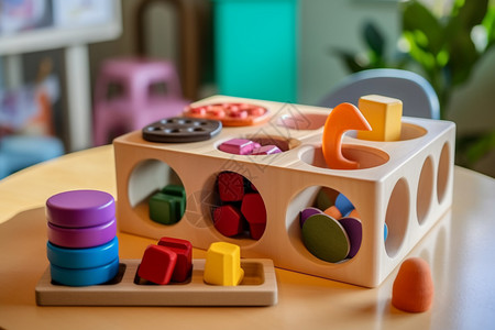 认知症儿童色彩分类认知玩具背景