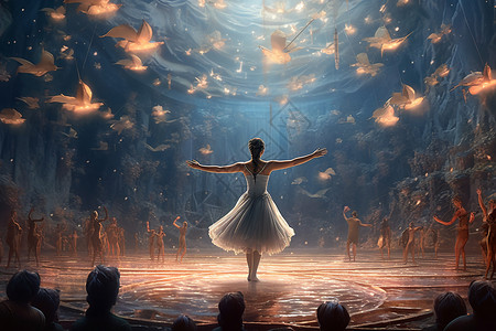 芭蕾舞梦幻舞台背景图片