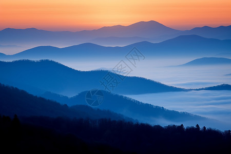 田纳西州蓝色荒野日出背景