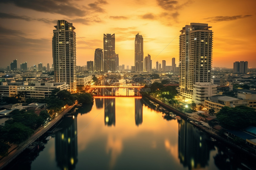 水中的夜景图片