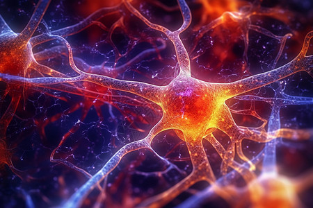 大脑芯片的神经网络背景图片