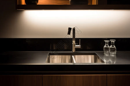 嵌入式灯当代厨房嵌入式水槽设计图片