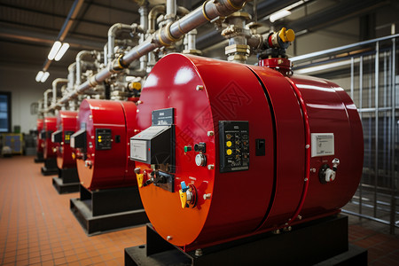 水泵设备素材大型加热器制造工厂背景