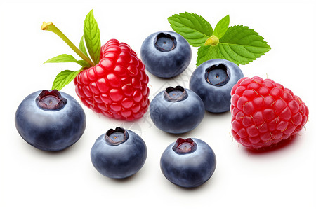 覆盆子水果甜美多汁的莓果设计图片