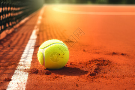 红色粘土的网球场高清图片