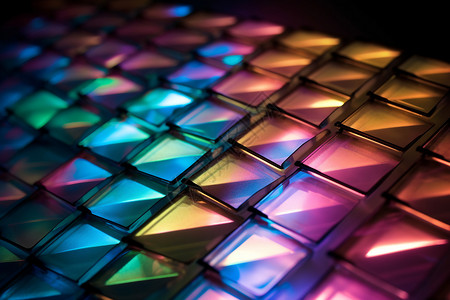 单个调色盘彩虹色塑料面板设计图片