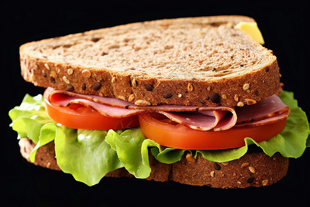 营养的面包三明治图片
