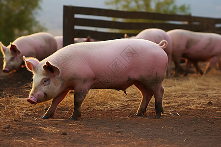 农场里的公猪背景图片