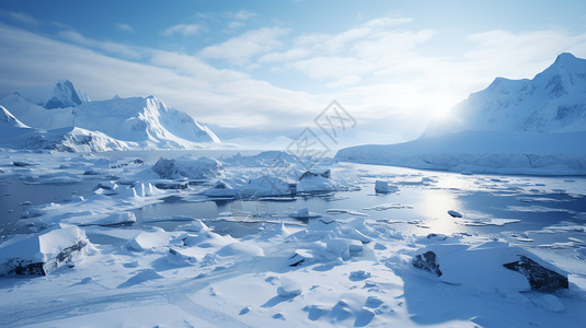 南极雪山美丽的南极雪景背景