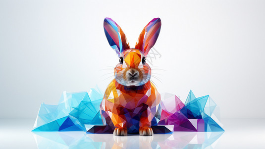 几何造型的兔子图片