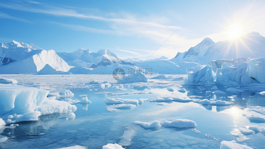 美丽的冰川雪山图片