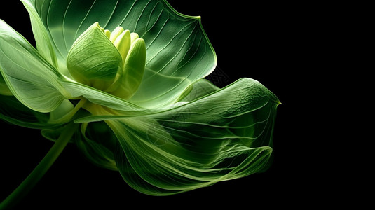 透明素材花草有纹理的绿色荷叶设计图片