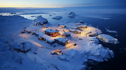 南极科考站雪景高清图片