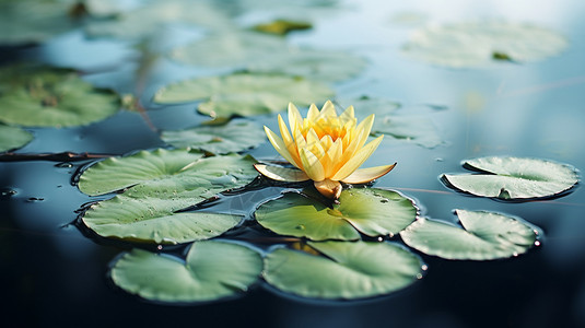 夏天在这里一朵莲花在水里设计图片