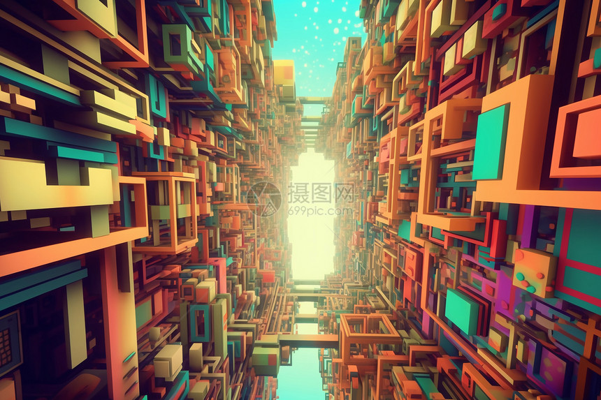 迷宫抽象科幻世界建筑物图片