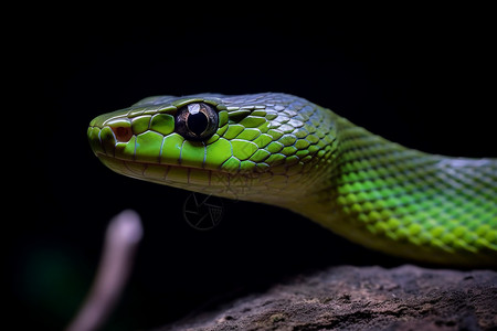 黑绿色的长蛇图片