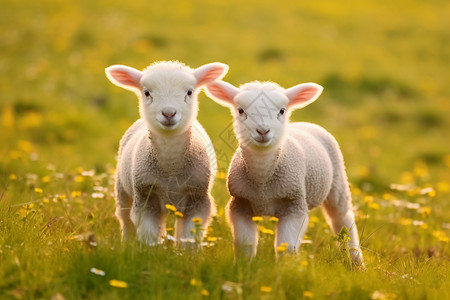 草地上可爱的小羊图片
