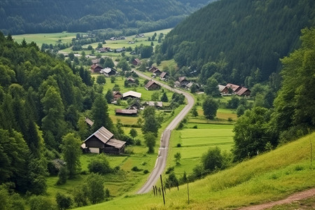 自然绿色的乡村图片