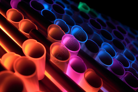 彩色发光塑料管背景图片