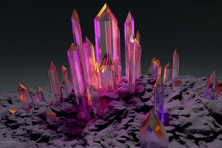 3D矿物宝石概念图图片
