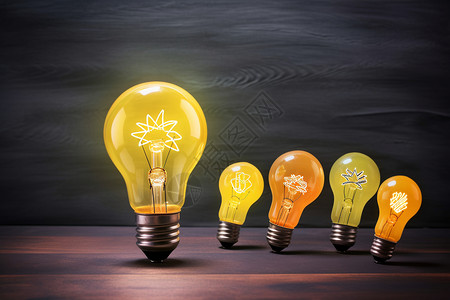 发光的电灯泡创新创造力概念设计图片