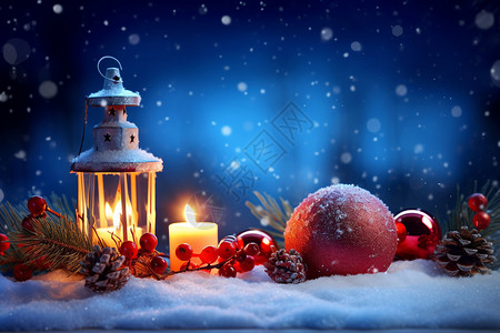 夜晚烛光庆祝圣诞节概念背景设计图片