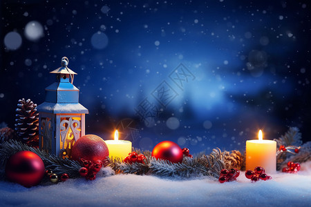 烛光灯假期圣诞节背景设计图片