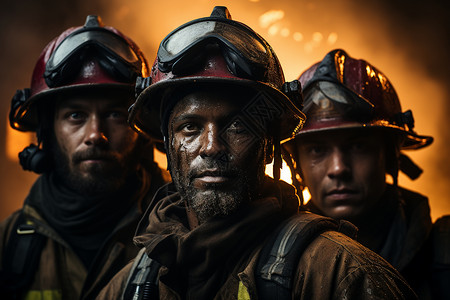 英勇团结的消防员图片
