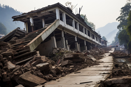 毒品破坏家庭地震下建筑背景