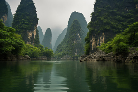 山水宜人清新的山水风景背景