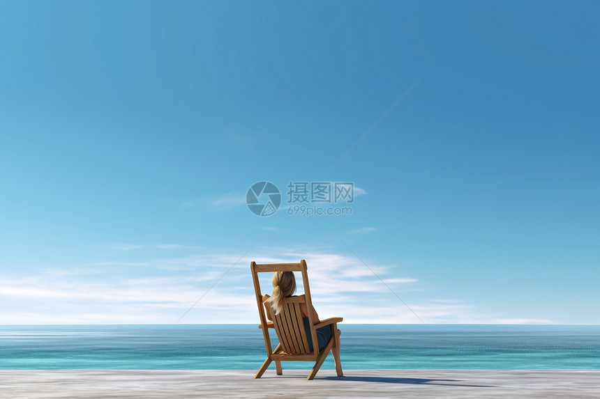 梦幻般的沙滩椅图片