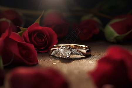 订婚的钻石戒指图片