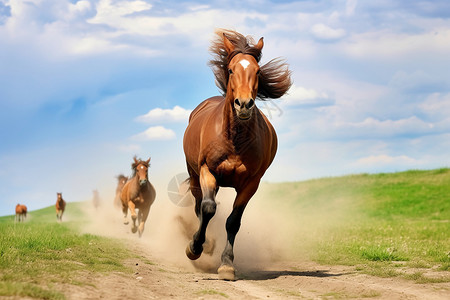 快速奔跑快速疾驰的马背景