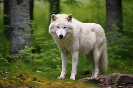 忧愁白狼野生的凶猛白狼背景