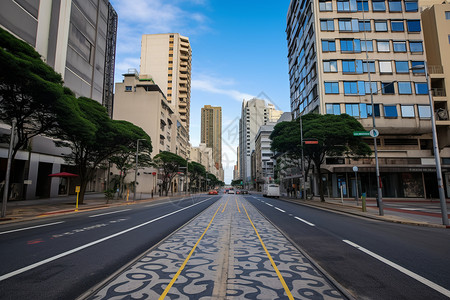 城市中宽敞的马路背景图片