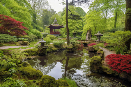 假山景观传统园林景观背景