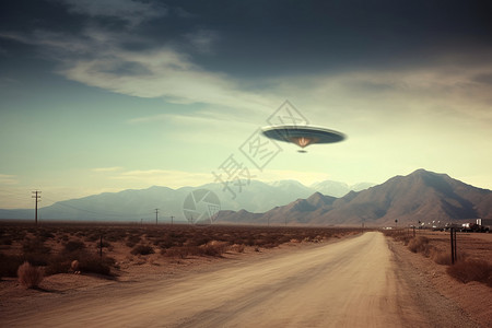 沙漠中的外星飞船图片