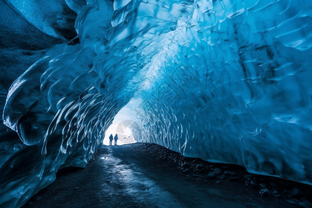 壮观的冰川洞穴图片