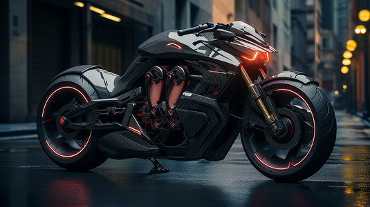 未来感十足的摩托车背景图片