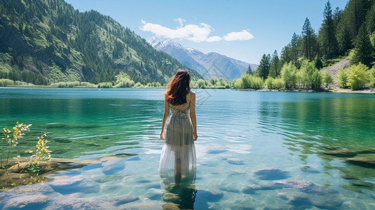 写真照片素材美女旅游写真背景