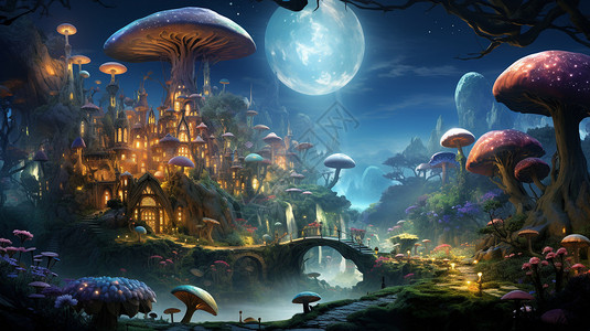 梦幻般的童话城堡背景图片