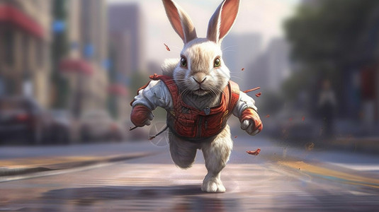 奔跑的兔子背景图片