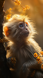 金光下的猴子背景图片