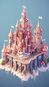 3D豪华城堡背景图片
