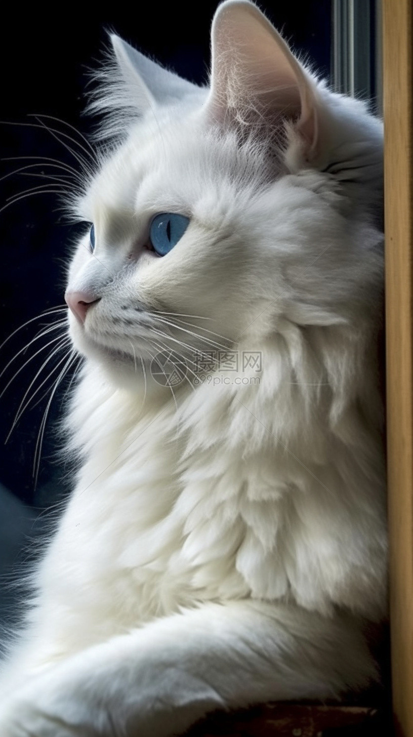 帅气的白猫图片