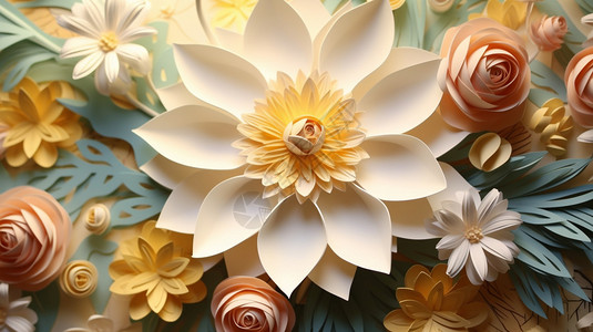 五颜六色的花朵艺术插图图片