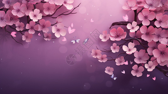 紫色花朵创意背景图片